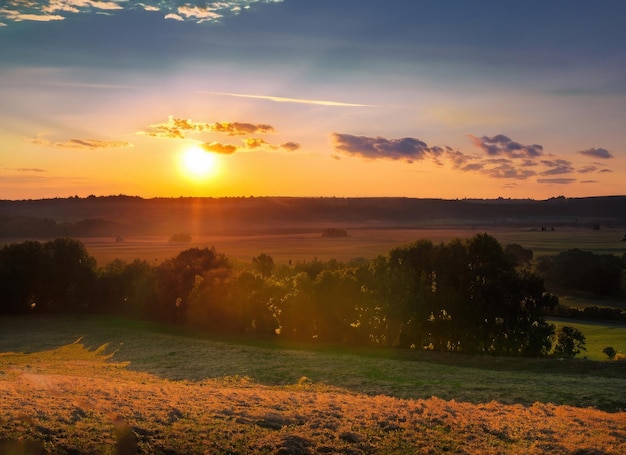 a_sunset_is_seen_in_the_distance_with_mountain