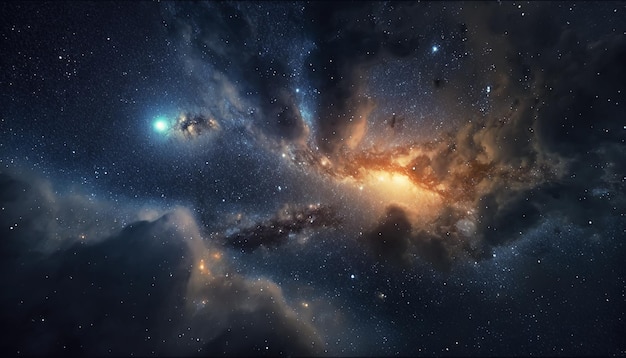 A supernova da explosão Nebulosa da Estrela Brilhante Galáxia distante Imagem abstrata Generative AI