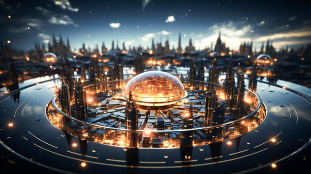 A tecnologia futurista conecta o espaço da internet e a esfera de comunicação