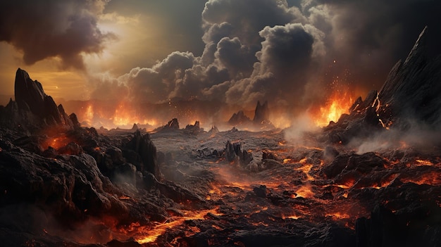 A terra é a superfície de fogo da terra.