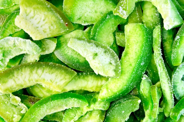 A textura das fatias verdes de pomelo cristalizado seco