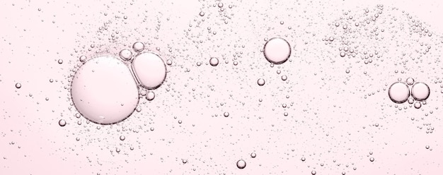 Foto a textura de um soro cosmético com bolhas em closeup macrofotografia
