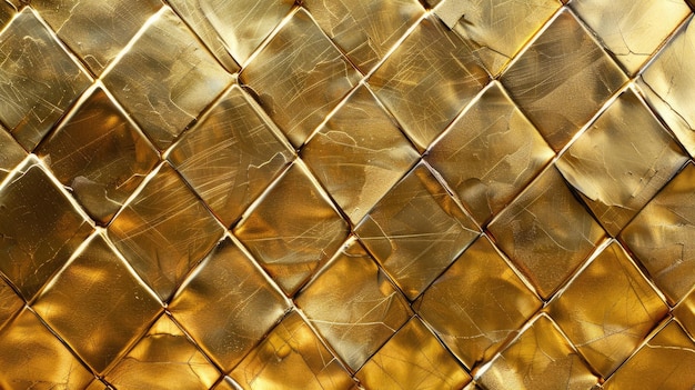 A textura metálica dourada geométrica brilha com luxo e modernidade.