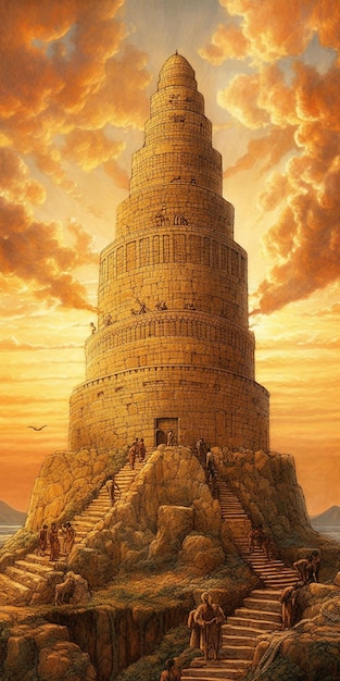 Foto a torre de babel pelo artista do artista.