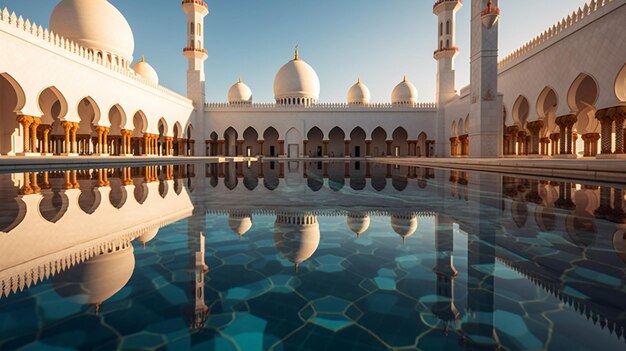 A tranquilidade pacífica das mesquitas reflete