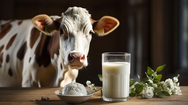 A vaca é ordenhada