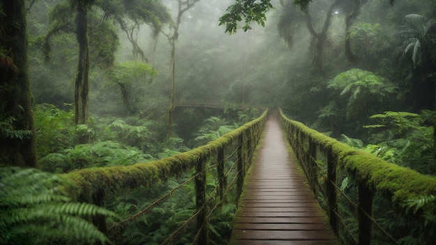 Foto a vegetação da floresta tropical natural com um belo fundo