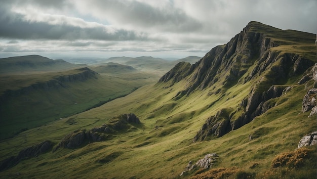 A vegetação da montanha da Escócia do topo