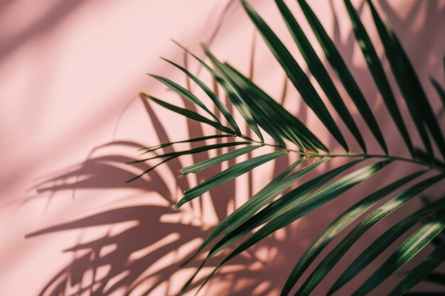A vegetação tropical da palmeira mostra padrões de folhas em um fundo minimalista