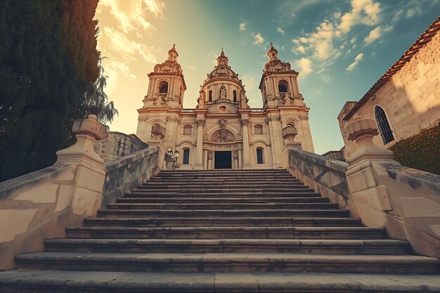 Foto a velha catedral se ergue majestosamente