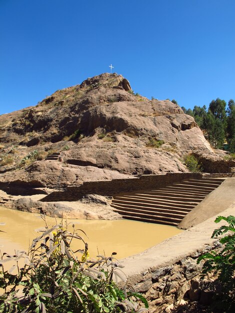 A velha piscina na cidade de Axum, Etiópia