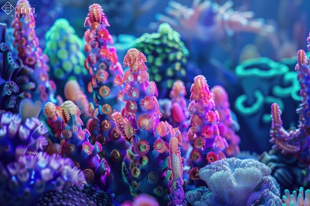 A vibrante cena dos recifes de coral subaquáticos