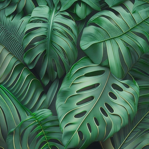 A visão da natureza de plantas tropicais verdes deixa o fundo Conceito de natureza escura