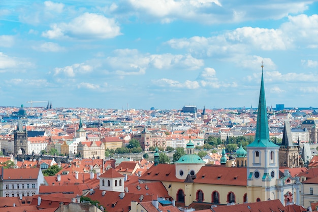 A vista aérea da cidade de Praga