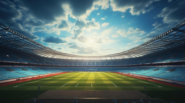 a vista cativante de um estádio de futebol vazio onde os ecos de torcidas passadas se misturam com a