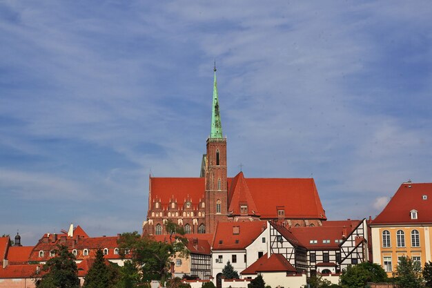 A vista da cidade de wroclaw, na polônia