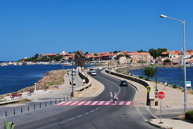 A vista de Nessebar na Bulgária