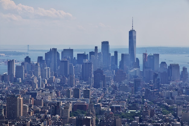 A vista do empire state building em nova york, estados unidos