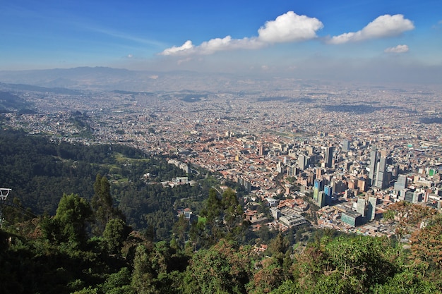 A vista em Bogotá do Monte Montserrat, Colômbia