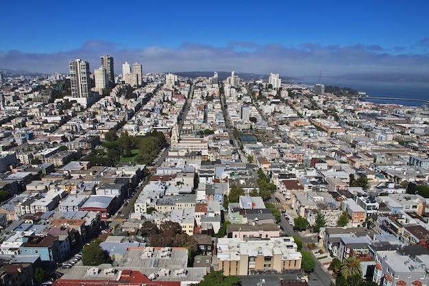 A vista em san francisco, costa oeste dos estados unidos