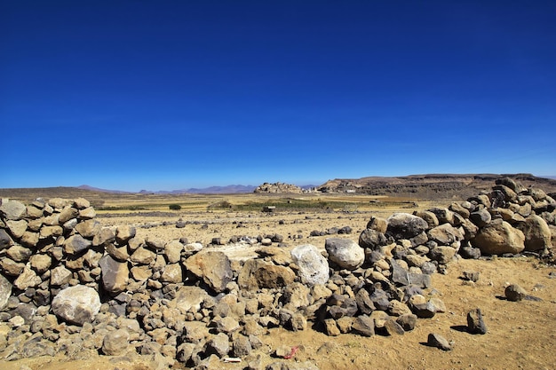 A vista nas montanhas do iêmen