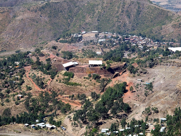 A vista sobre a cidade de Lalibela, Etiópia