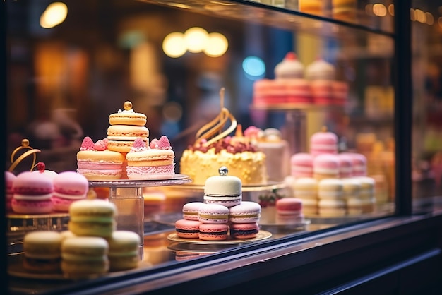 A vitrine de uma loja de doces