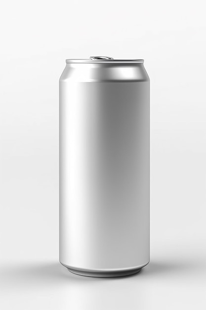 Foto a white tin can soda bottle mockup without label