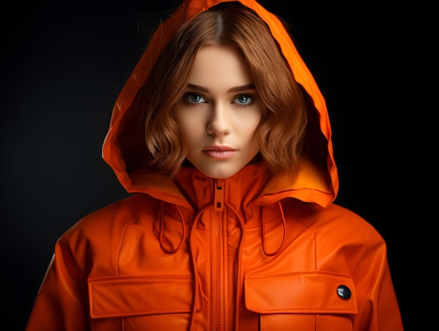 a_woman_in_a_orange_jacket