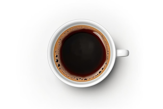A xícara de café topview com café preto quente isolado Generative AI