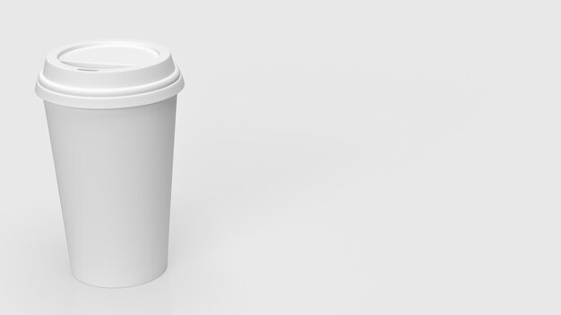 A xícara de papel de café para bebida quente conceito renderização 3D