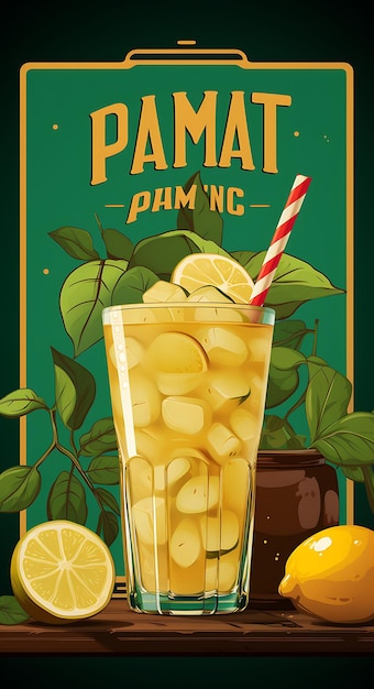 Aam Panna Drink Poster mit rohen Mangos und Minzblättern Coole indische Feierlichkeiten Lifestyle-Küche
