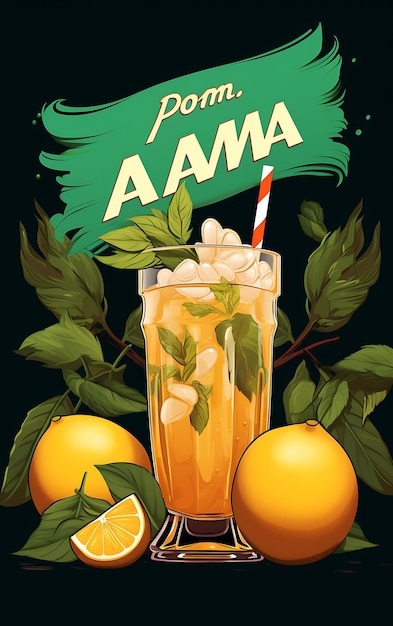 Aam Panna Drink Poster mit rohen Mangos und Minzblättern Coole indische Feierlichkeiten Lifestyle-Küche