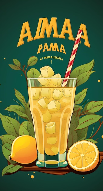 Aam Panna Drink Poster mit rohen Mangos und Minzblättern Coole indische Feierlichkeiten Lifestyle-Küche