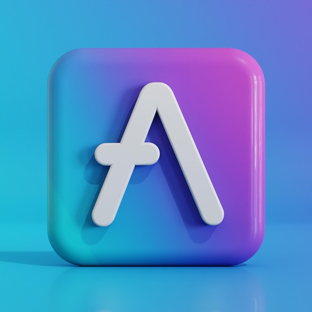 Aave Kryptowährung Symbol Logo 3D-Darstellung