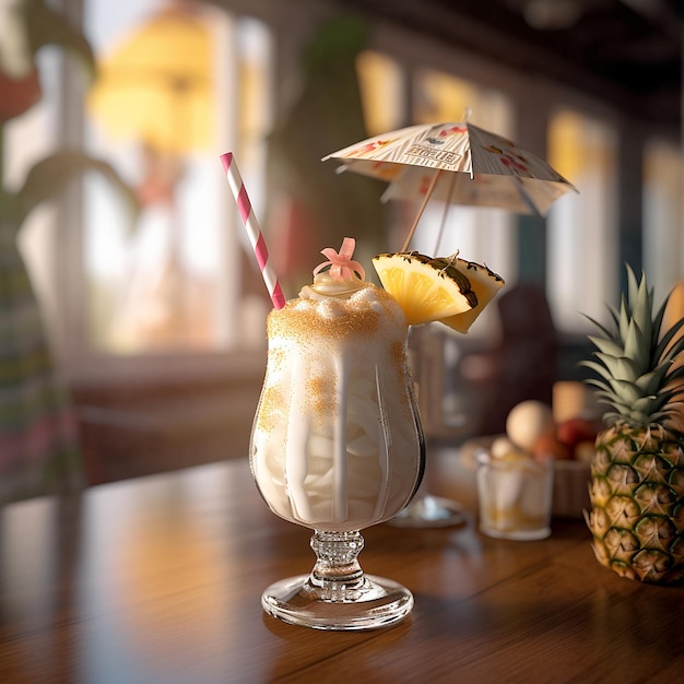 Abacaxi fruta imagem pina colada bebidas Generative AI