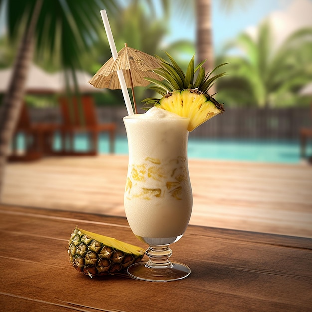 Abacaxi fruta imagem pina colada bebidas Generative AI