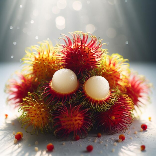 Abaixo branco da árvore de rambutan