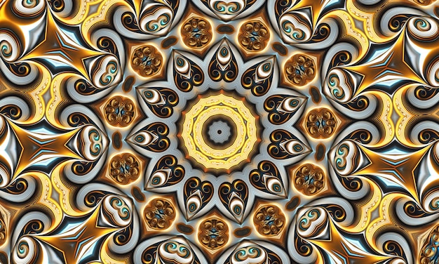 Abaixo de caleidoscópio abstrato Belas texturas de caleidoscopio multicoloridas Desenho único de mandala