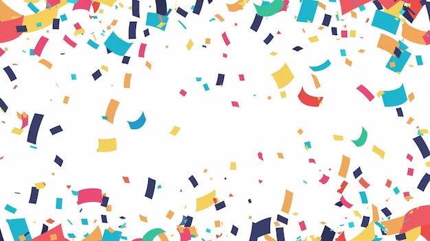 Abaixo de fundo colorido abstrato com confeti e streamers Ilustração vetorial