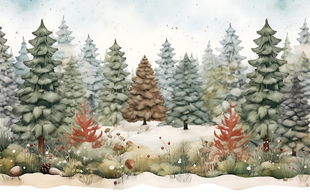 Abaixo de ilustração de lápis de Natal de inverno