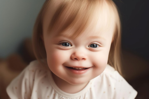 Abajo lindo niño sonriendo Cuidado familiar Generar Ai