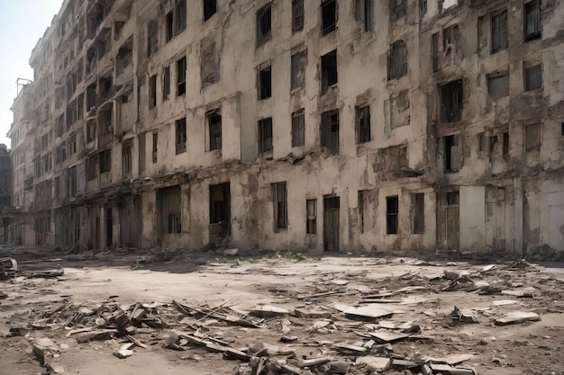 Abandonar a cidade quebrada durante a arte generativa da guerra mundial por AI