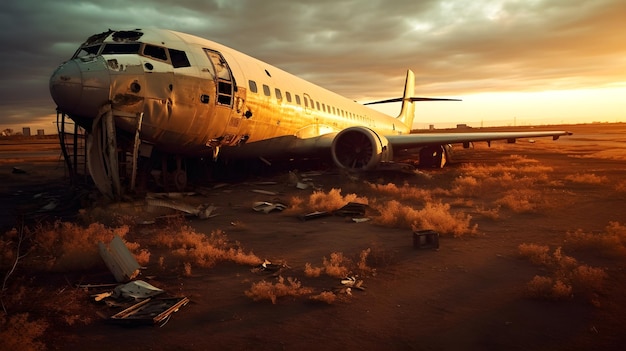 abandonar avião no deserto