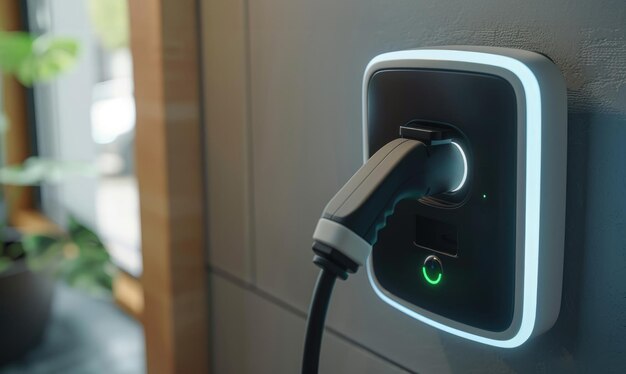 Abastecimento de energia para estação de carregamento portátil de carros elétricos perto da casa