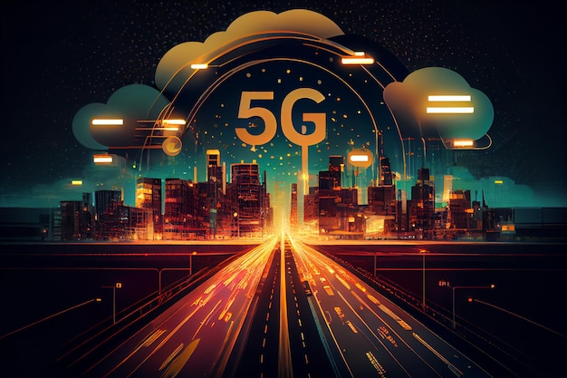 Abbildung: 5G-Netzwerk, drahtloses Internet, WLAN-Verbindung