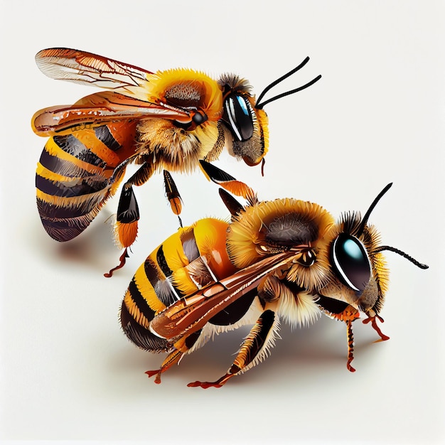 Abbildung der Bienen (Anthophila) lokalisiert auf weißem Hintergrund. Liste der größten Insekten. C