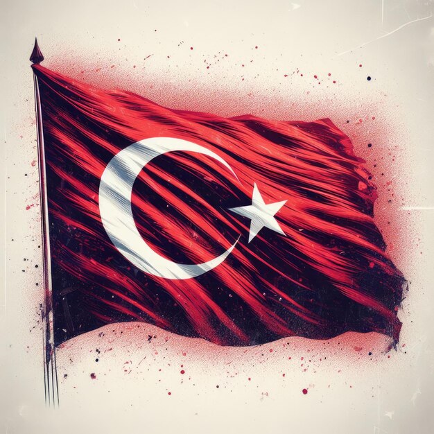 Foto abbildung der türkischen flagge