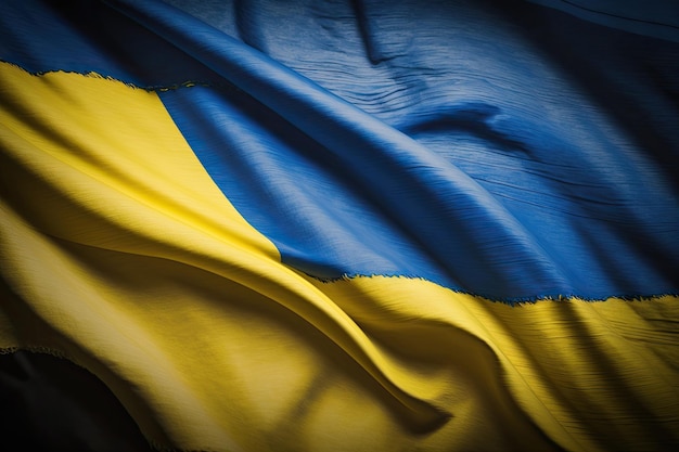 Abbildung der Ukraine-Flagge AI generativ