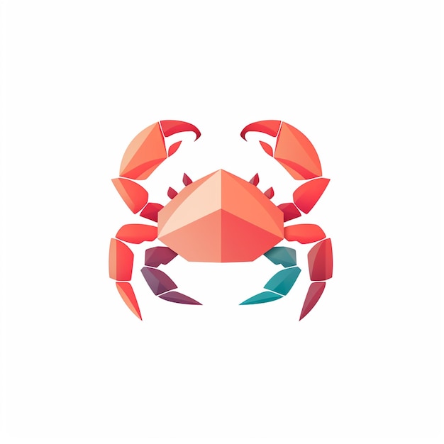 Abbildung einer Krabbe mit geometrischen Formen auf weißem Hintergrund